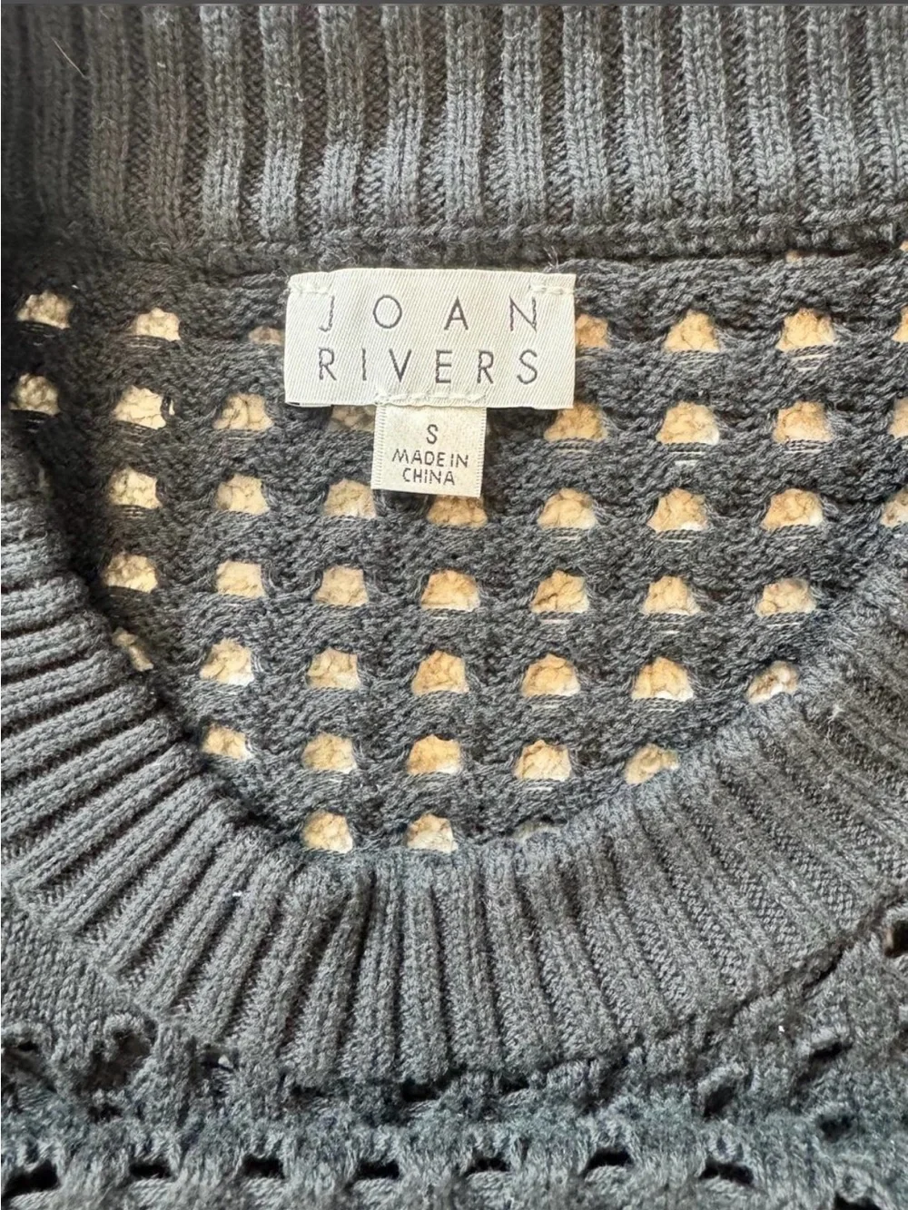 JOAN RIVERS Sweater Open Knit Oversized Whimsygoth Boxy Small